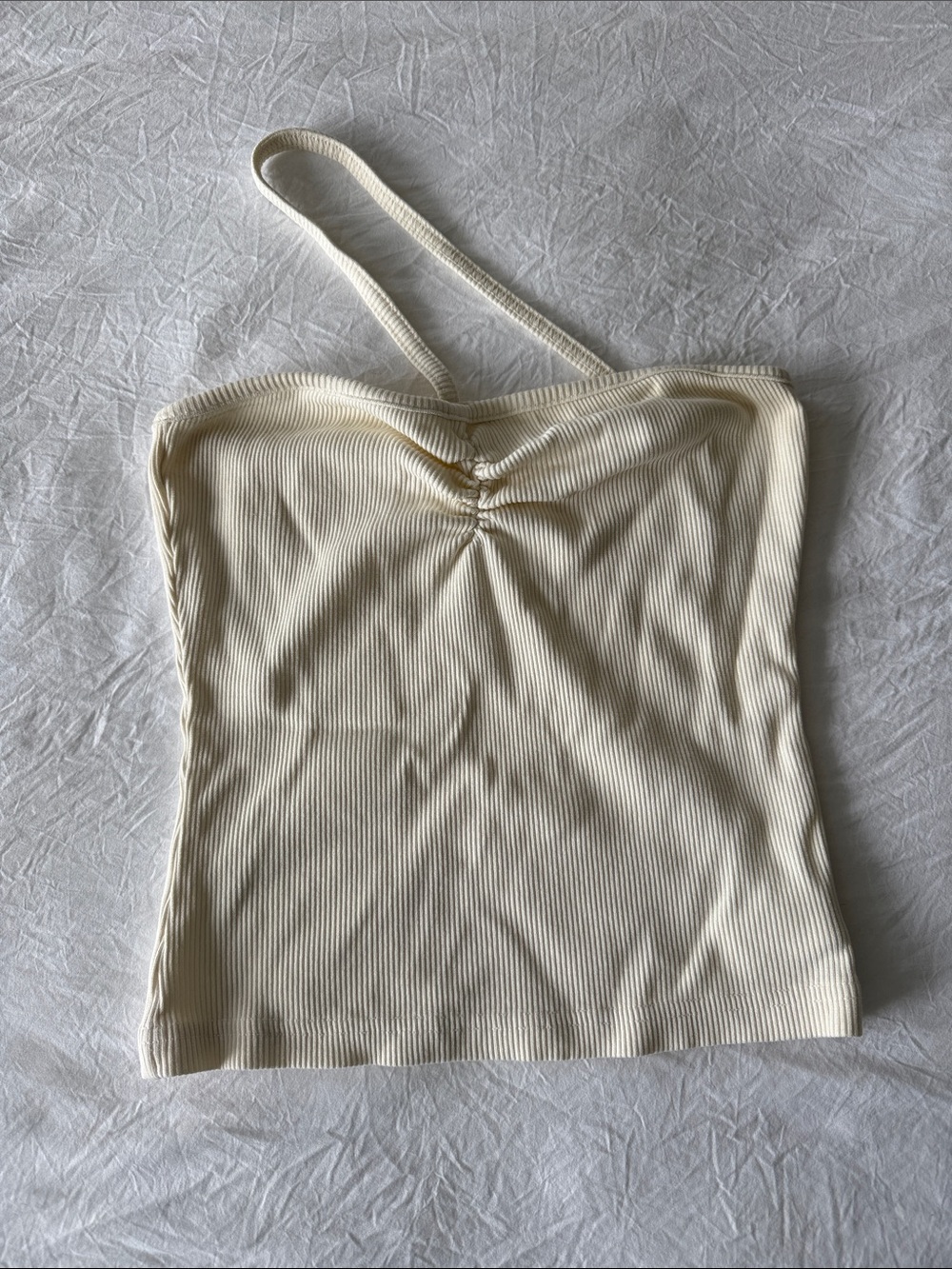 Agolde Lola One Shoulder Ribbed Tank Top